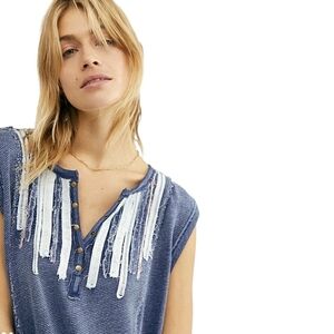 We The Free People Harvey Sleeveless Muscle Tee Shirt Women's Sz Large Oversize